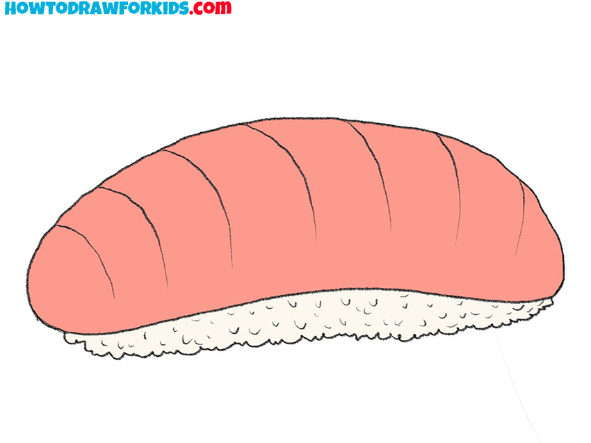 how to draw sushi realistic