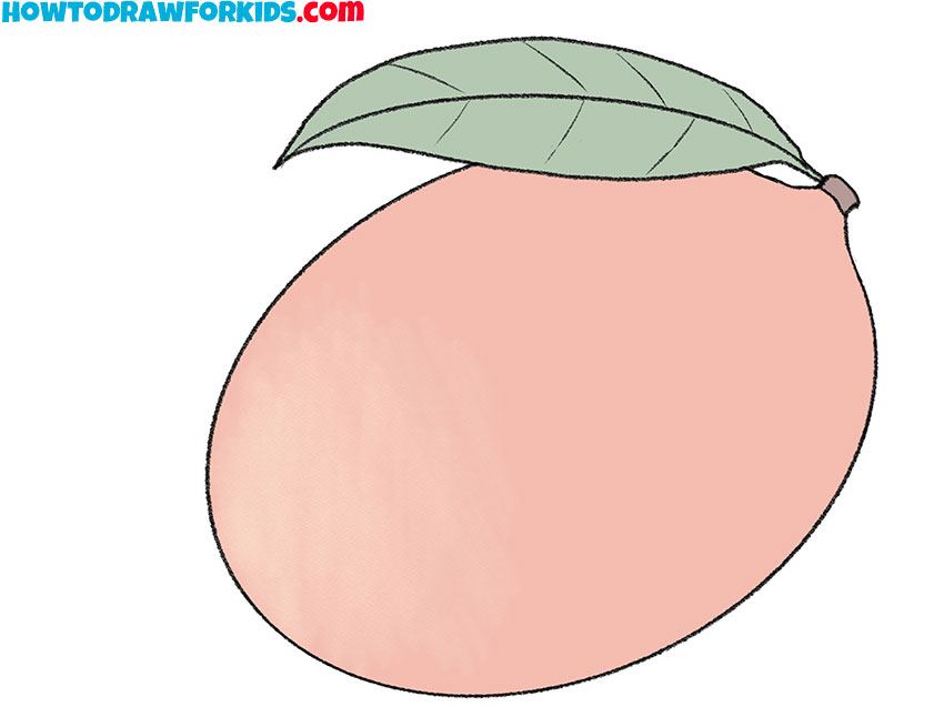 how to draw a mango easy/mango draw with color - YouTube