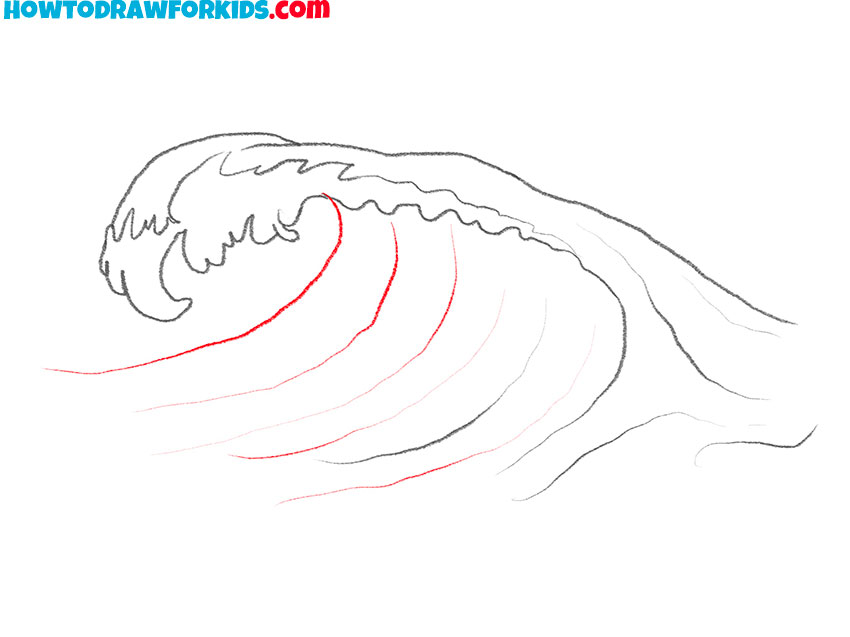 ocean wave drawing cartoon