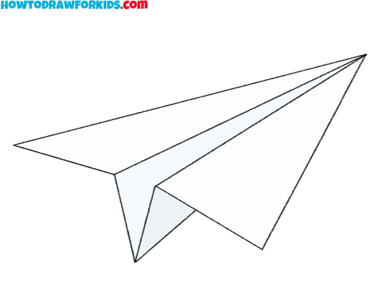 How to Draw a Paper Airplane - Easy Drawing Tutorial For Kids