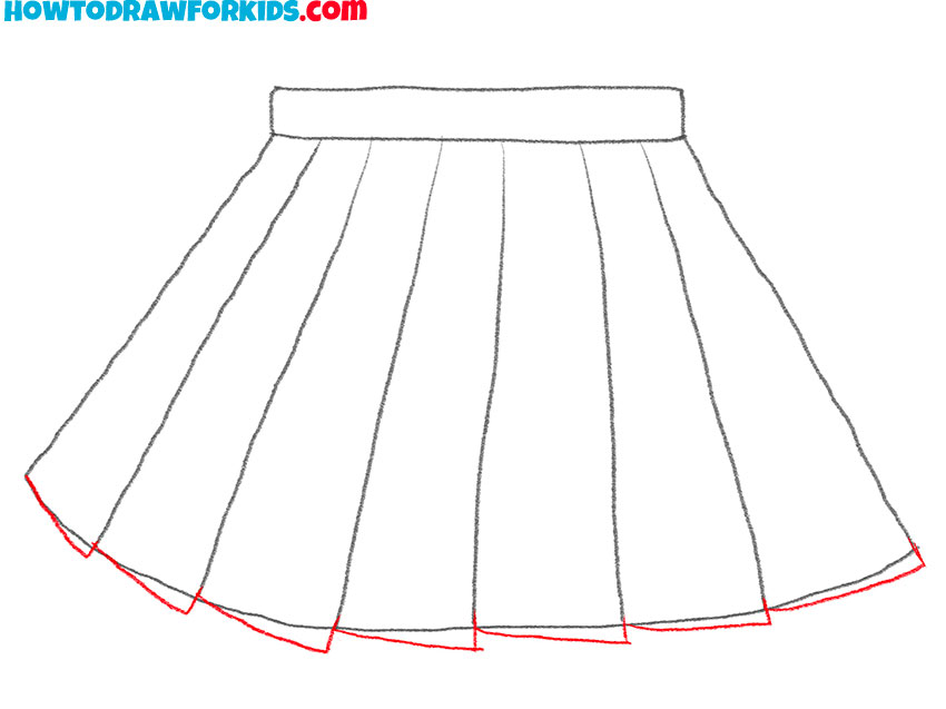 pleated skirt drawing for kids