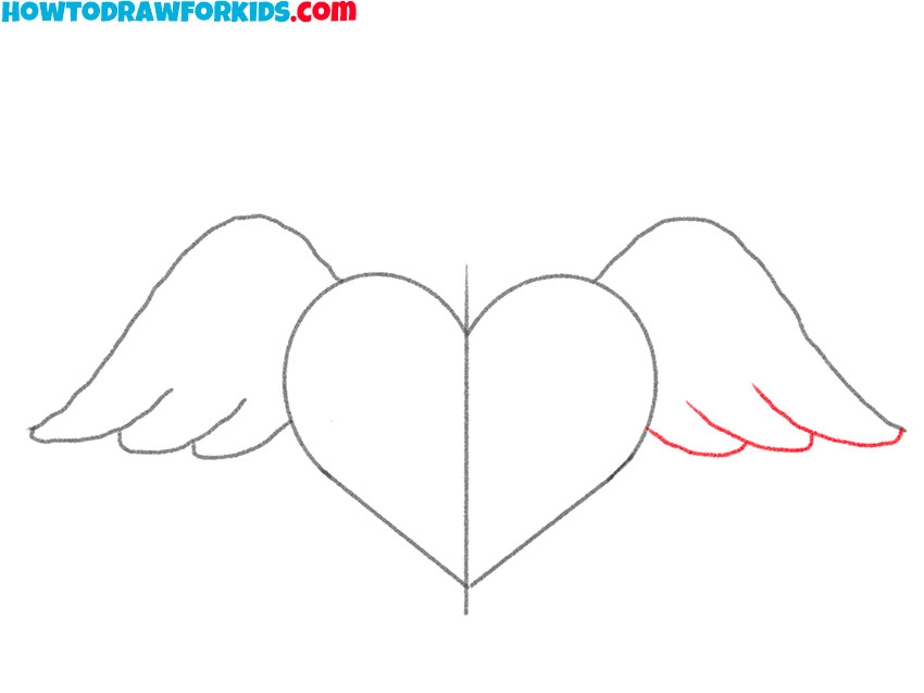 heart with wings drawing tutorial