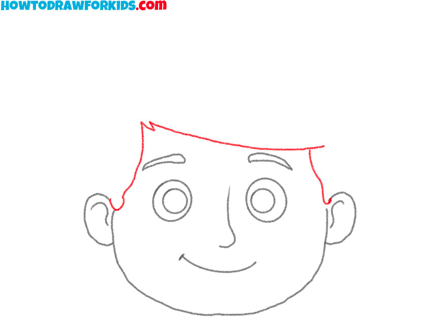 how to draw a cartoon boy face