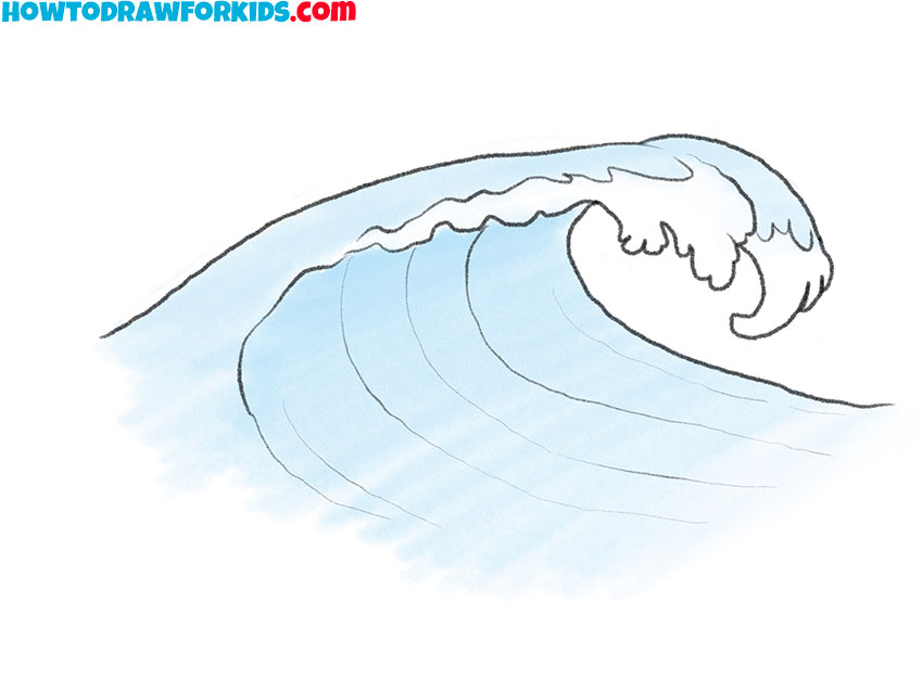 how to draw a cartoon wave