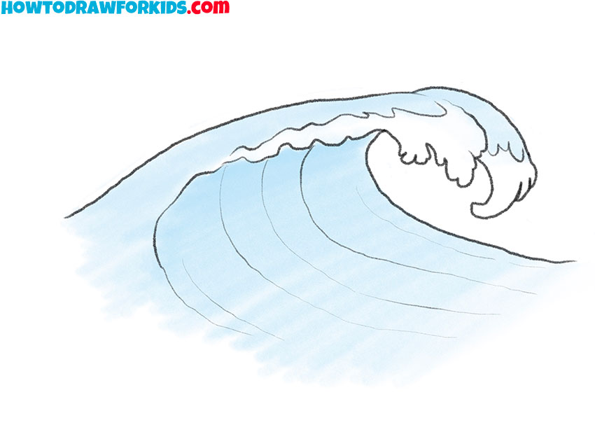 Ocean Waves Drawing Simple