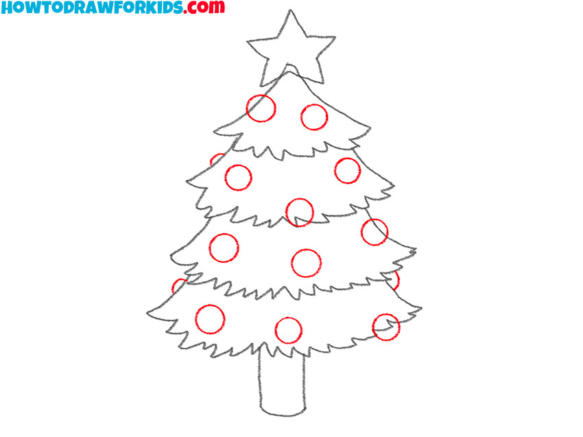 how to draw a christmas tree cute