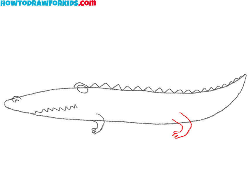 how to draw a cartoon crocodile easy