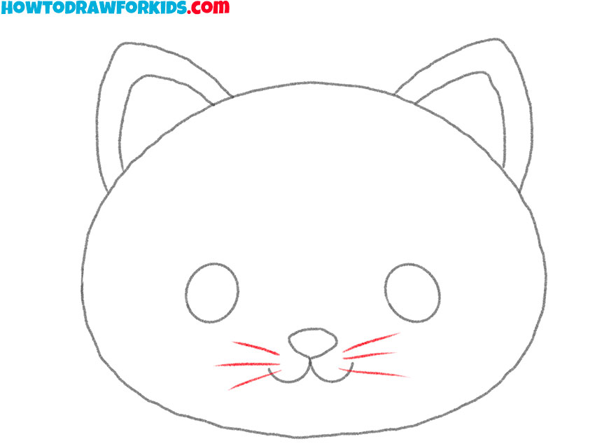 how to draw a cute cat face easy