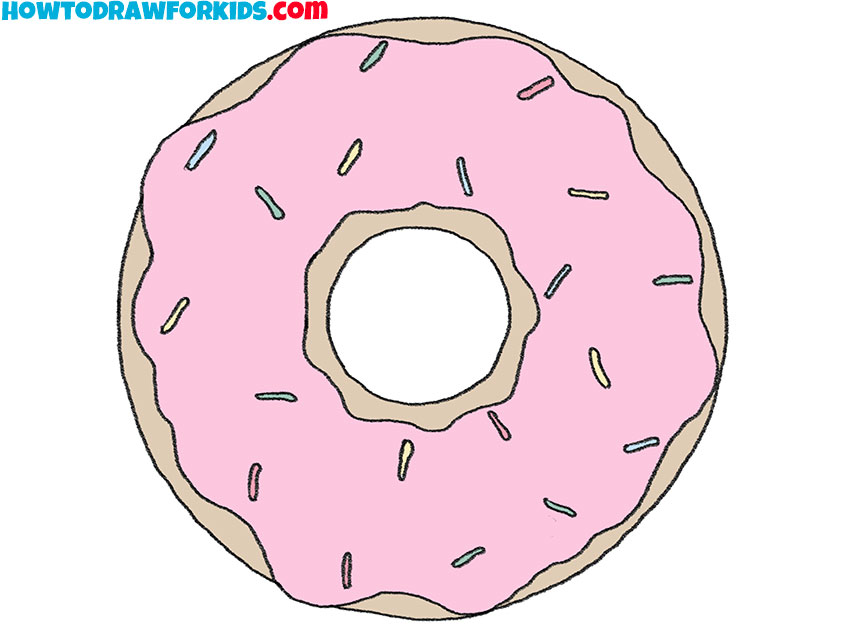 how to draw a cute donut easy
