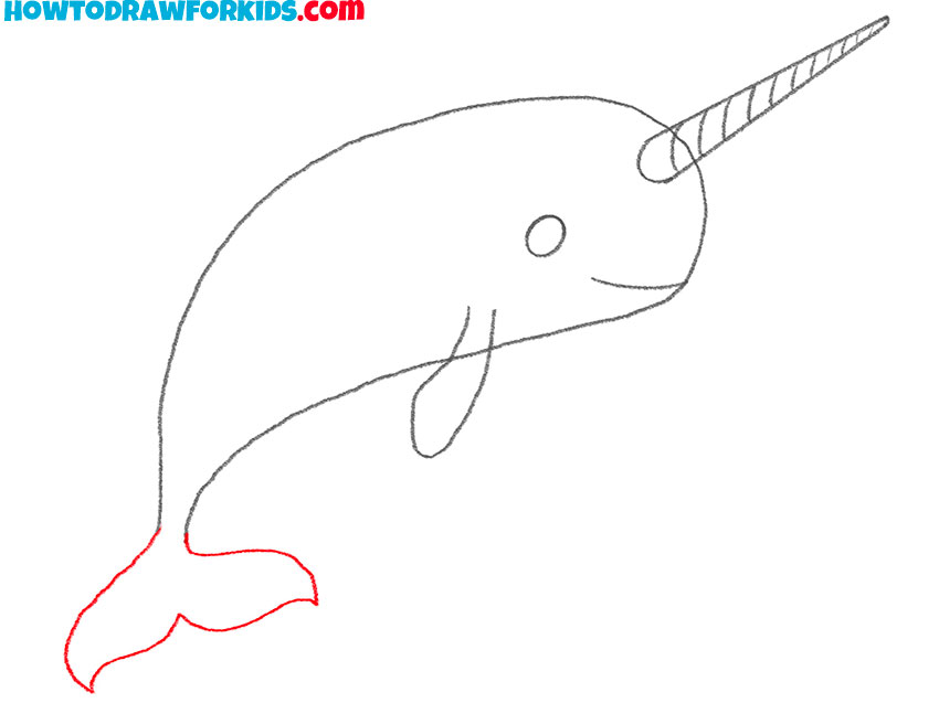 how to draw a cute narwhal easy