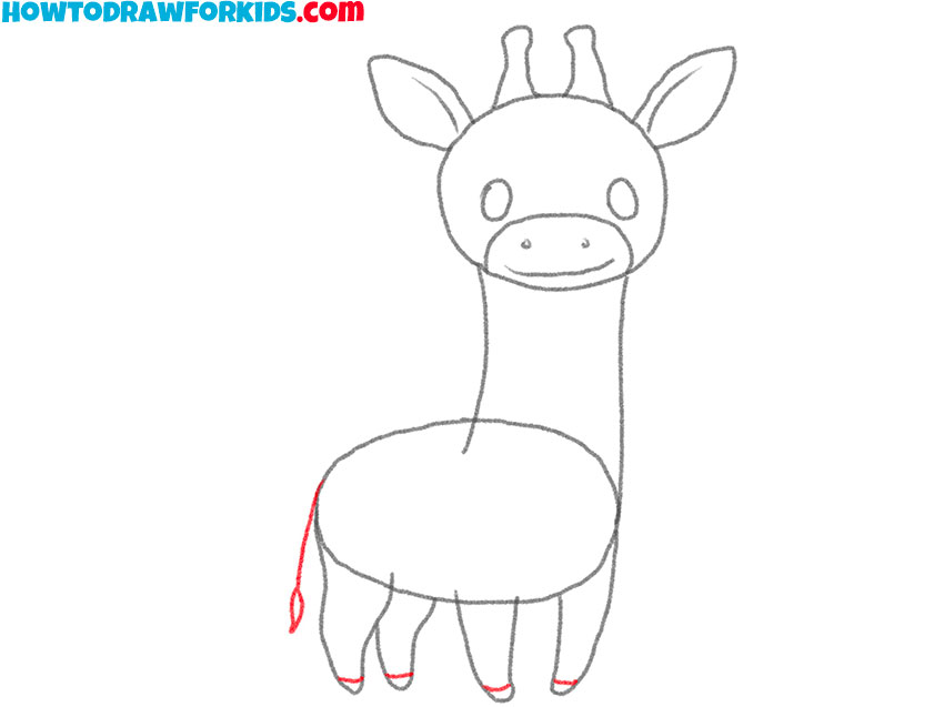 how to draw a giraffe cartoon