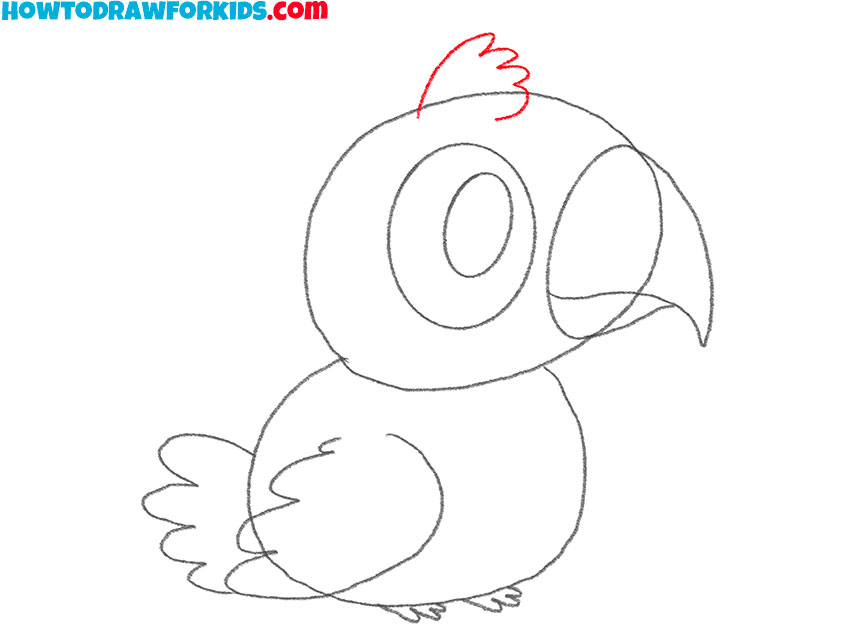 how to draw a parrot cute