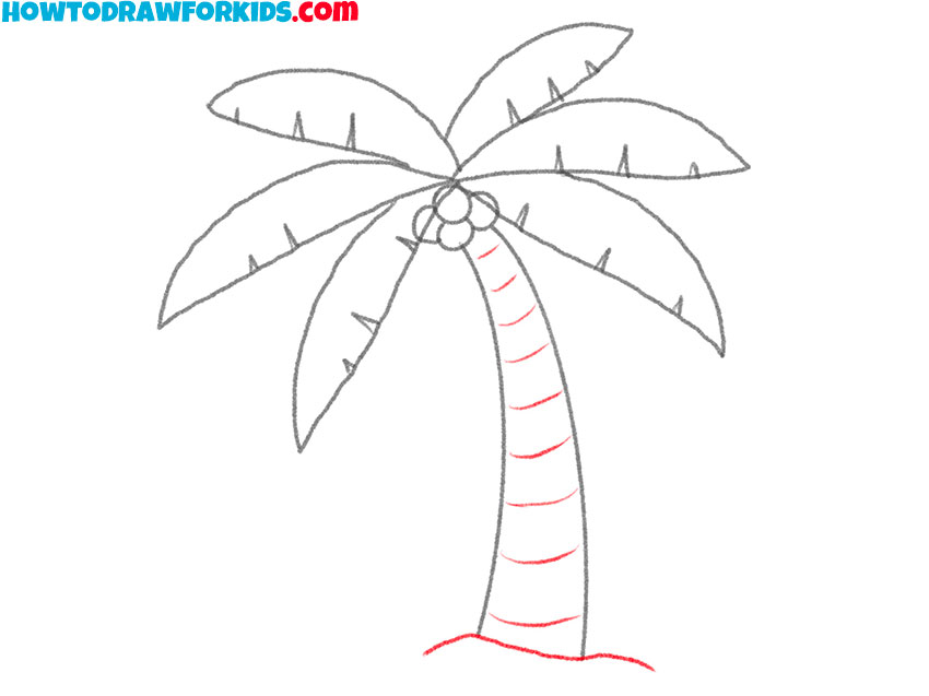 how to draw a realistic palm tree easy