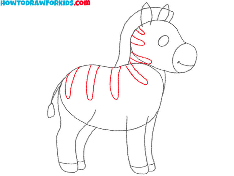 How to Draw a Zebra Step by Step Drawing Tutorial For Kids