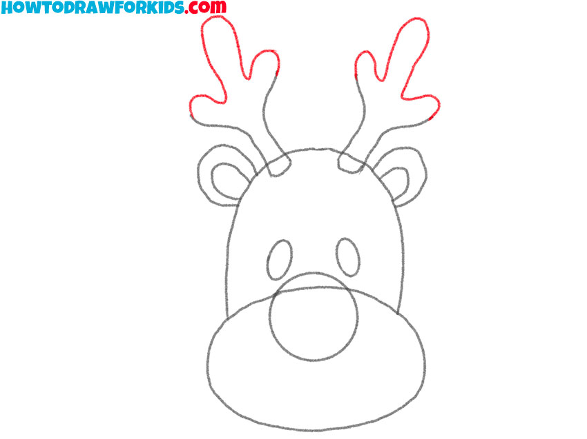 how to draw an easy reindeer face