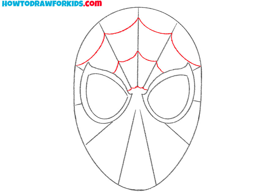 how to draw spider-man face for kids