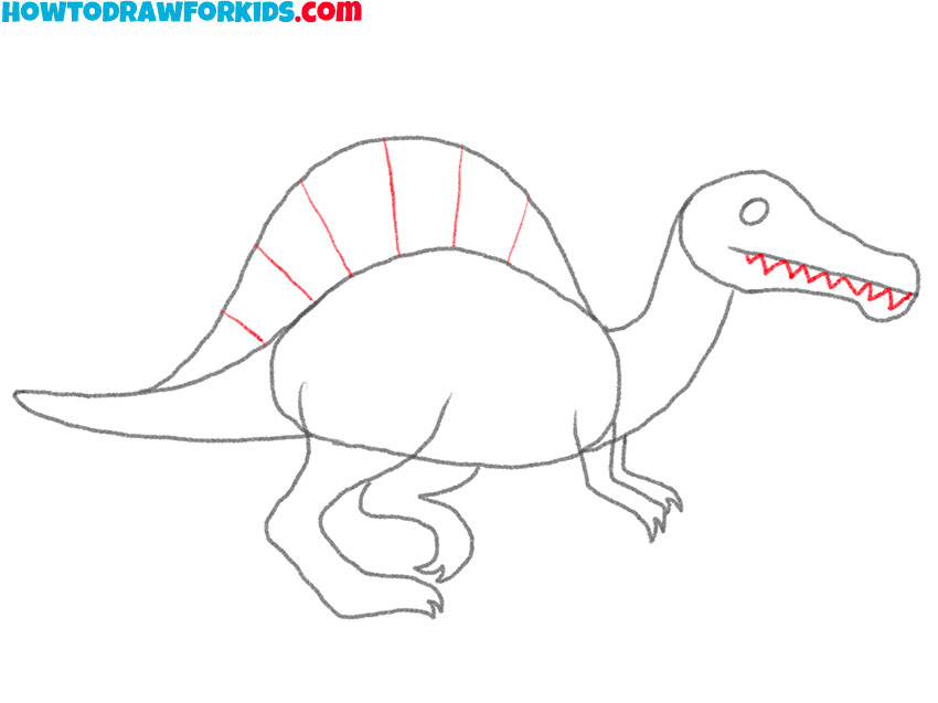 how to draw spinosaurus for kindergarten
