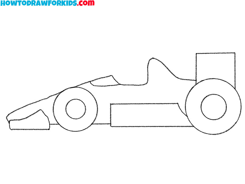 racing car drawing guide