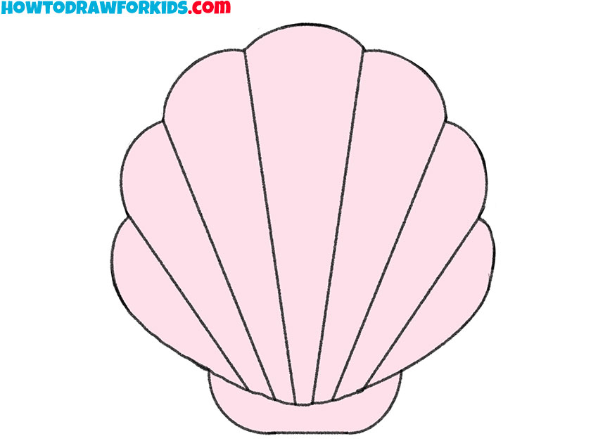 how to draw seashells for kids