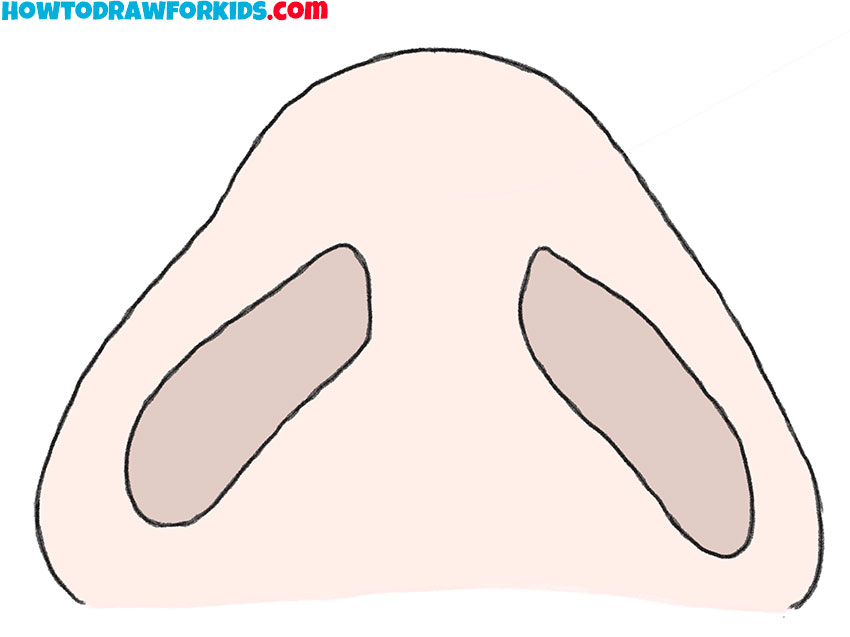 simple cartoon nose from below drawing