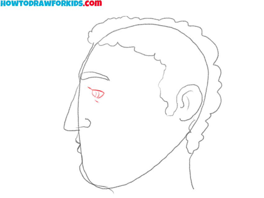 simple face looking to the side drawing for kids
