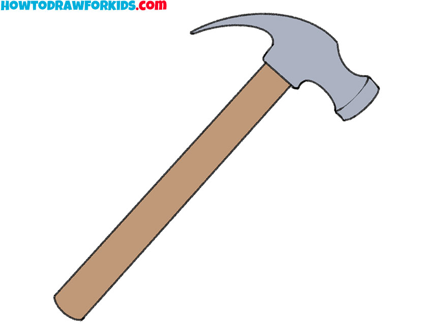 Hammer drawing easy  How to draw hammer tool step by step  Outline drawing   art janag  YouTube