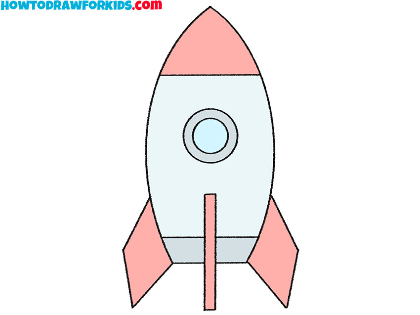 simple rocket drawing for kids