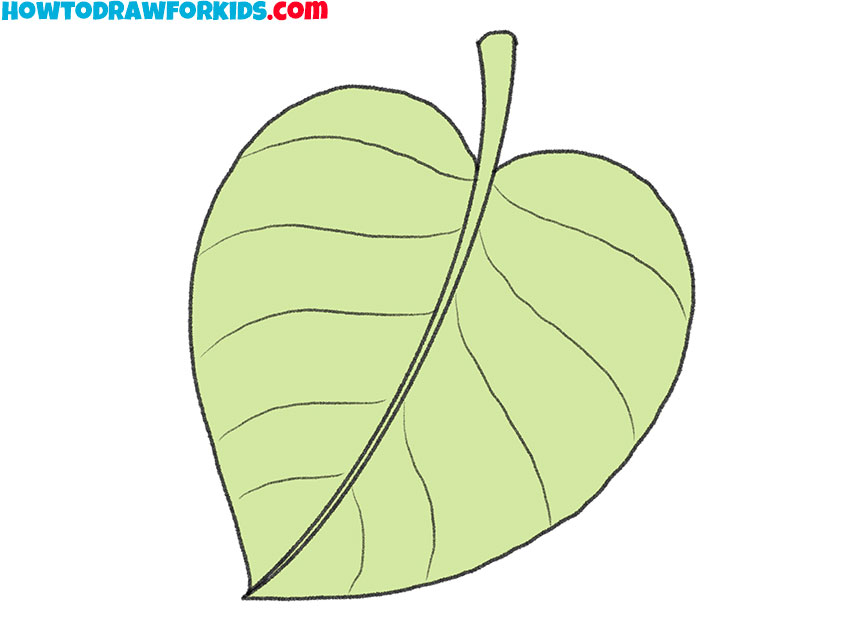 simple tree leaf drawing for kids