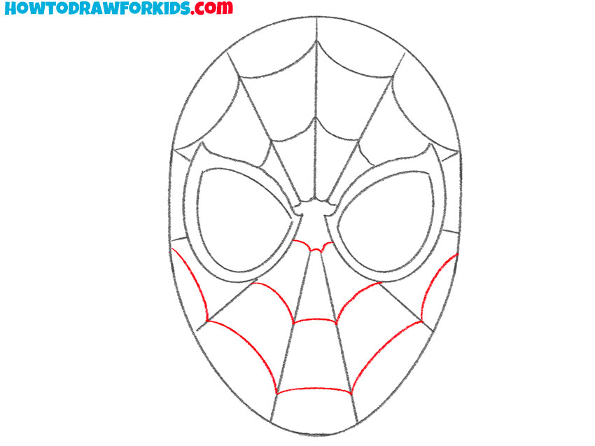 cartoon spider-man face drawing
