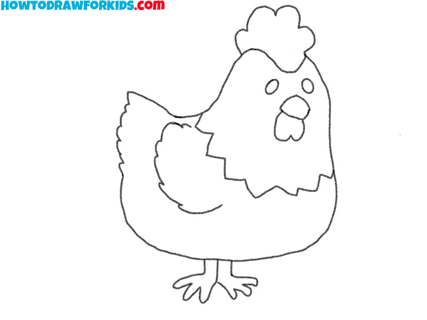 easy chicken drawing tutorial