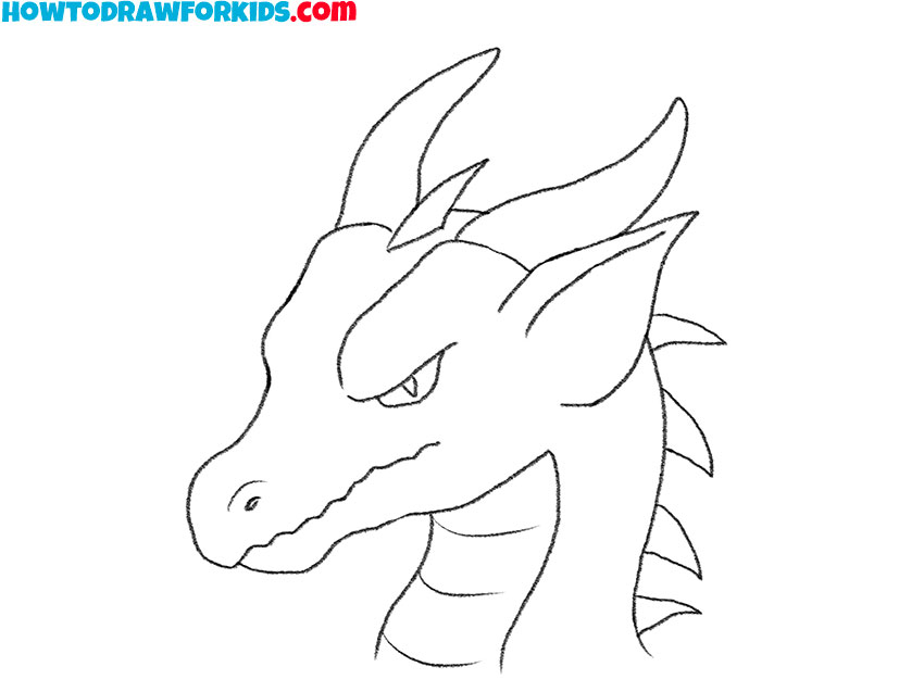 easy dragon face drawing for kids