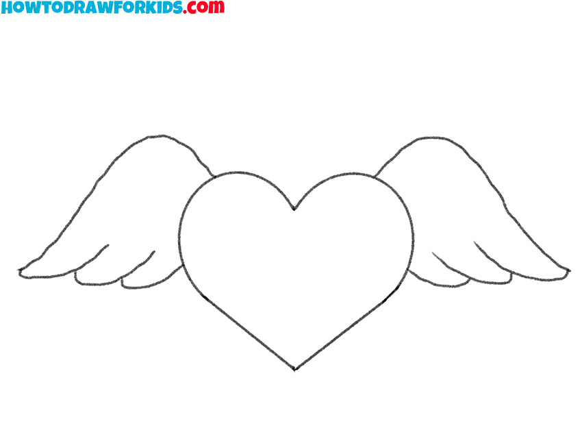 heart with wings drawing lesson