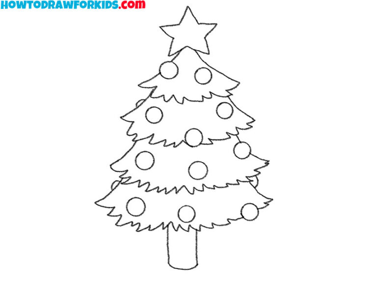 How to Draw a Christmas Tree - Easy Drawing Tutorial For Kids