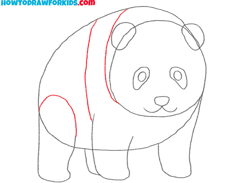 how to draw a cartoon panda bear