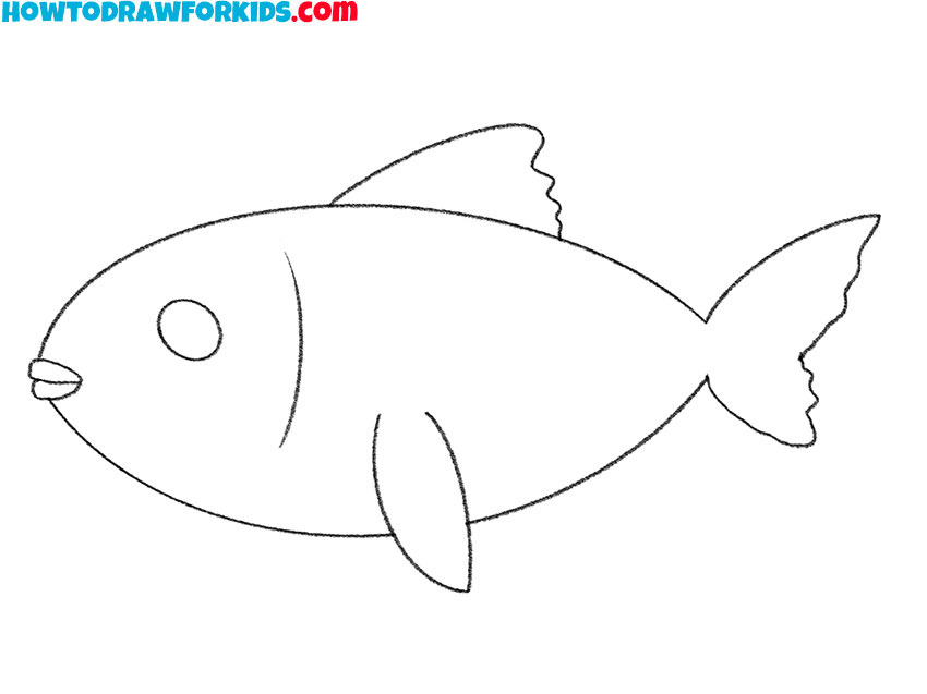 how to draw a fish for kindergarten