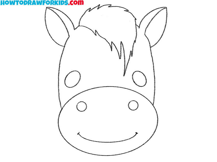 how to draw a horse face cartoon