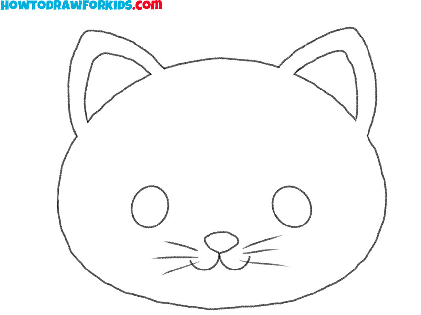 how to draw a realistic cat face easy