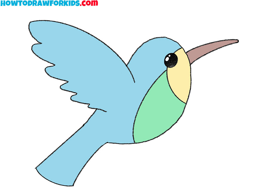 blue hummingbird drawing