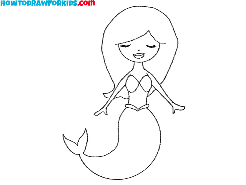 how to draw a realistic mermaid easy