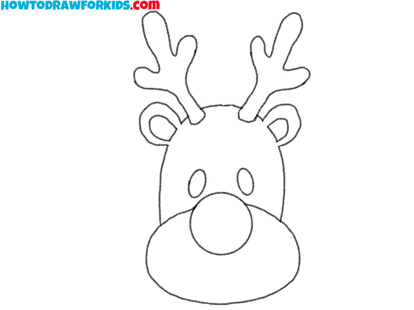 how to draw a reindeer face for kids