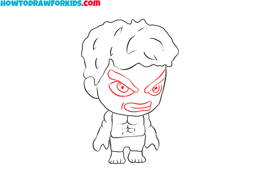 how to draw hulk cute