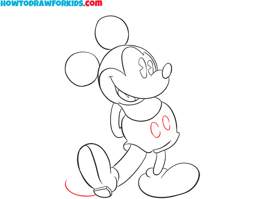 how to draw mickey mouse easily