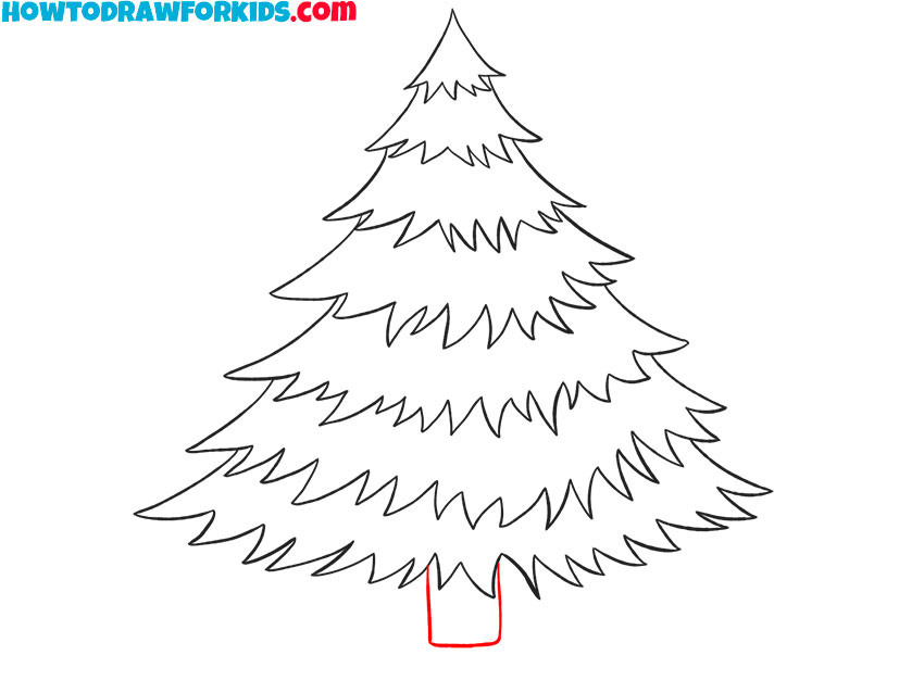 pine tree drawing guide