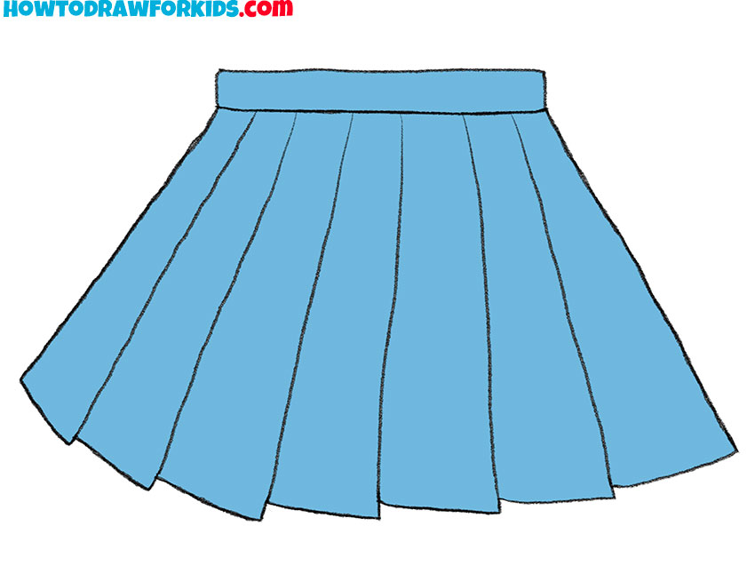 pleated skirt drawing for beginners