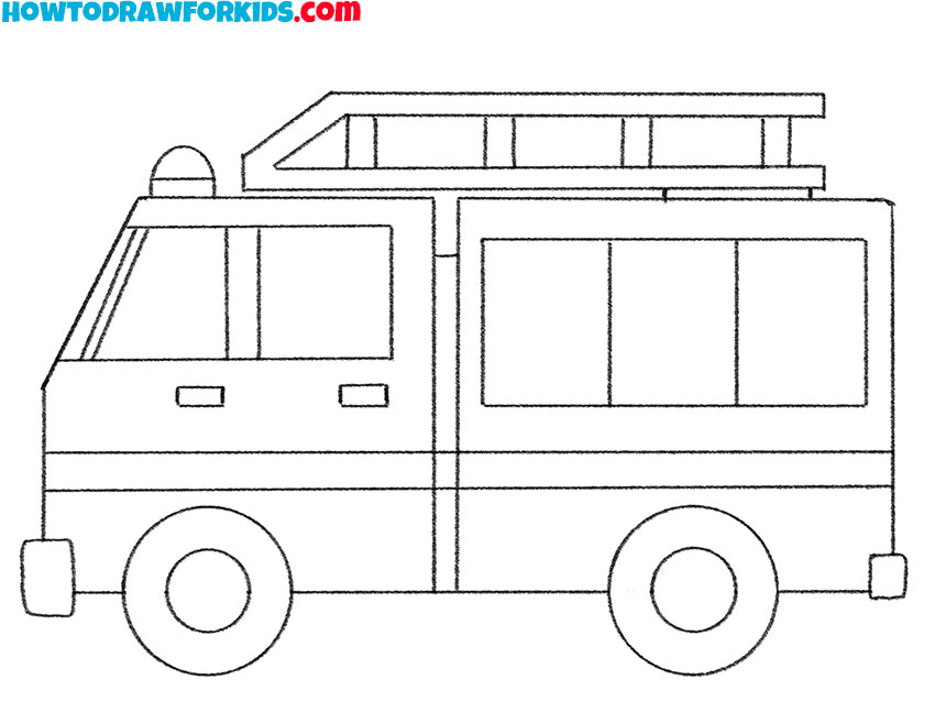 simple fire truck drawing for kids