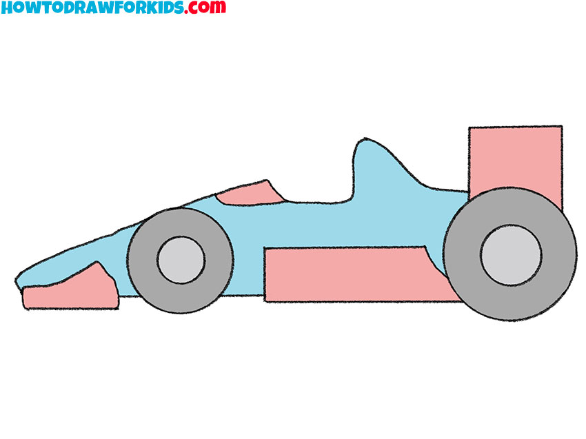 simple racing car drawing for kids