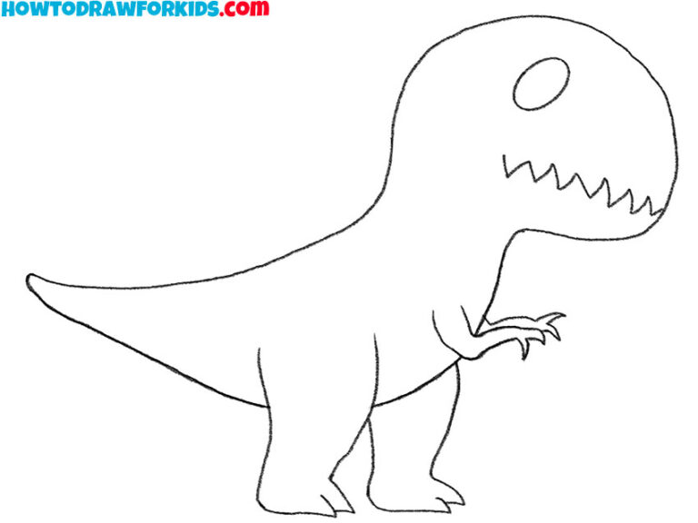 How to Draw a TRex Step by Step Drawing Tutorial For Kids