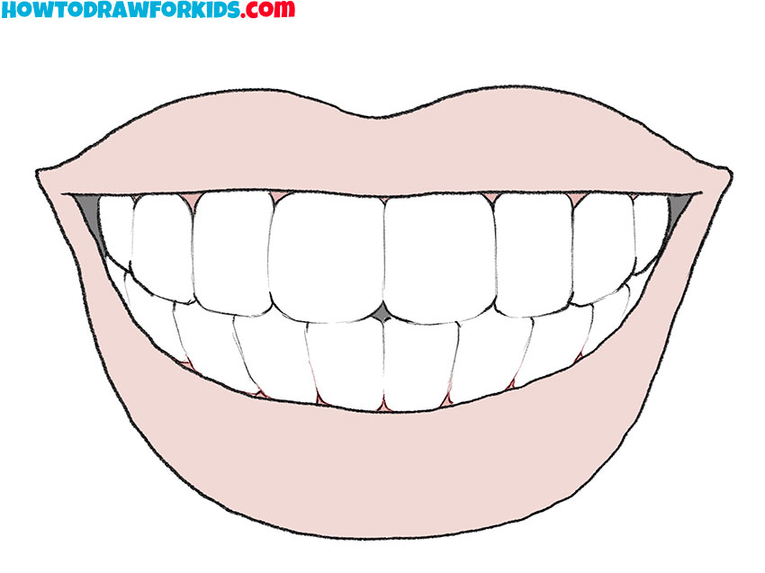 simple teeth drawing tutorial