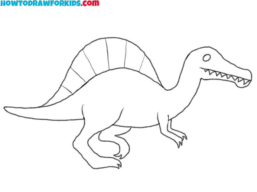 spinosaurus drawing for beginners