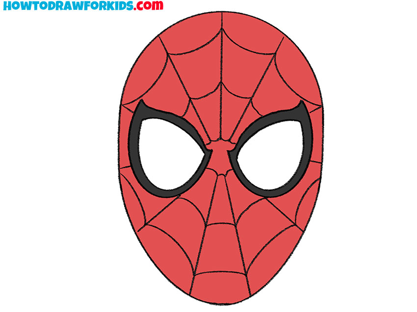 cute spider-man face drawing for kindergarten